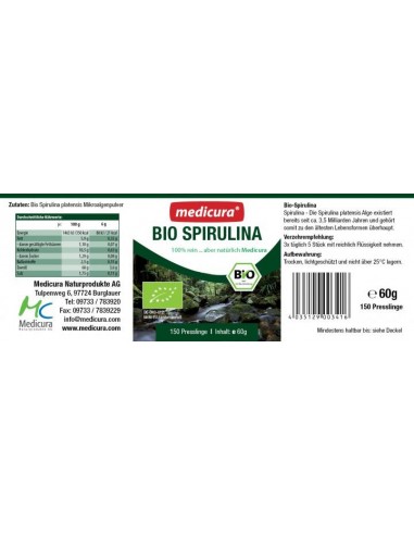 Medicura - Spirulina tabletid ÖKO 150tk 60g