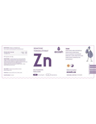 Ecosh Life - Tsink-diglütsinaat 90tk 50g