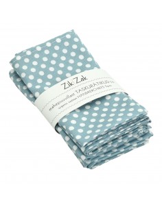 Zik-Zak - Mahepuuvillast sinise-valgetäpilised taskurätikud/salvrätikud 5tk