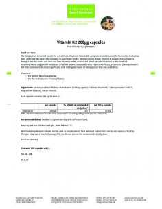 Sanct Bernhard - K2 vitamiini kapslid, 120tk 2