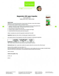 Sanct Bernhard - Magneesium 400 "Supra" kapslid, 120tk 2