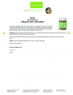Sanct Bernhard - Steevia täidispakk, 1000tk 68g 2
