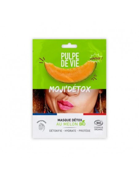Pulpe De Vie - Detox Moji saaste- ja stressivastane biolagunev kangasmask näole orgaanilise meloniga 20ml