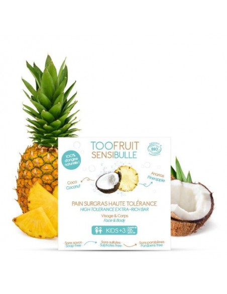 Toofruit - Seebivaba seep keha ja näopesuks kookose ja ananassiga 3+ eluaastat, 85 gr