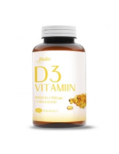 Biaks - D3 Vitamiin 4000 IU, õlikapslid 120tk