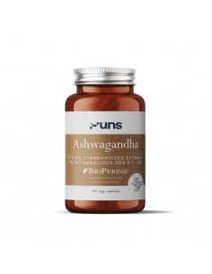 Uns - Ashwagandha ekstrakt (570mg) + Bioperiin, 60 kapslit