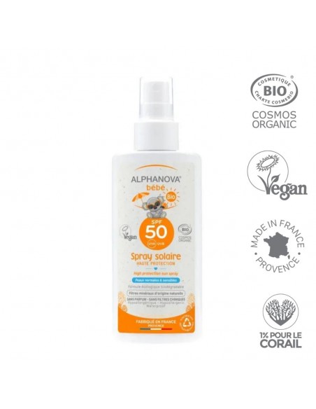 Alphanova Sun - Orgaaniline lõhnatu SPF50 mineraalne veekindel päikesekreem beebidele alates 0+ eluaastat, 125ml