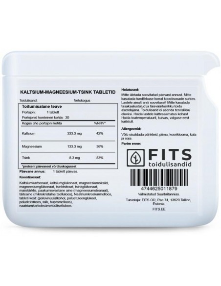 Fits - Magneesium-Kaltsium-Tsink tabletid 30tk