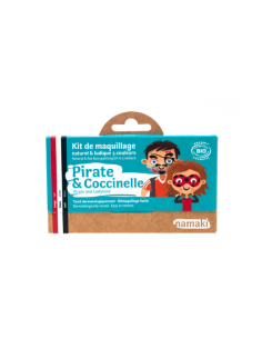 Namaki - Looduslikest koostisainetest musta, punase ja valge värviga näomaalingu komplekt: piraat ja lepatriinu, 7.5g - 16.95€