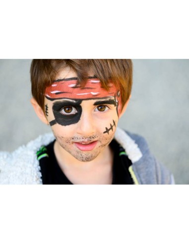 Namaki - Looduslikest koostisainetest musta, punase ja valge värviga näomaalingu komplekt: piraat ja lepatriinu, 7.5g - 16.95€