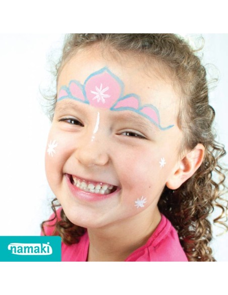 Namaki - Looduslikest koostisainetest roosa, türkiisi ja valge värviga näomaalingu komplekt: printsess ja ükssarvik, 7.5g