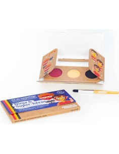 Namaki - Looduslikest koostisainetest kollase, punase ja musta värviga näomaalingu komplekt: ninja ja superkangelase, 7.5g 2