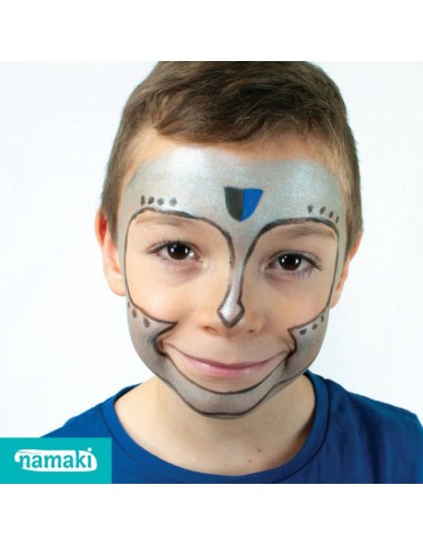 Namaki - Looduslikest koostisainetest sinise, hõbedase ja musta värviga näomaalingu komplekt: rüütel ja superkangelane, 7.5g - 1