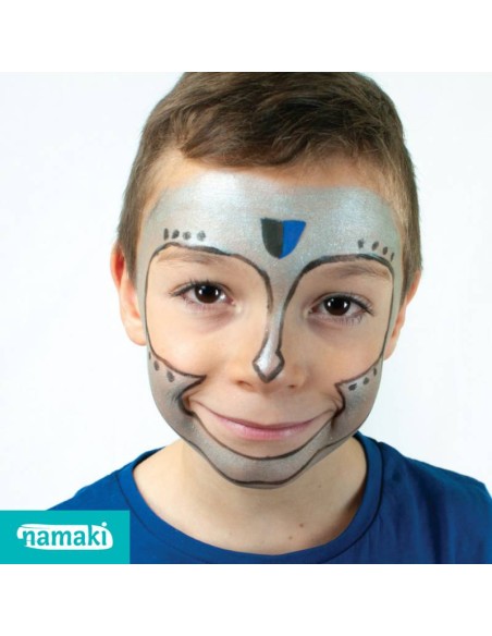 Namaki - Looduslikest koostisainetest sinise, hõbedase ja musta värviga näomaalingu komplekt: rüütel ja superkangelane, 7.5g - 1