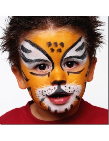 Namaki - Looduslikest koostisainetest hüpoallergeenne must, oranž ja valge värviga näomaalingu komplekt: rebane ja tiiger, 7.5g