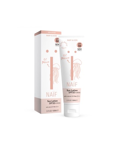 NAÏF - Looduslik päikesekaitsepiim beebidele ja lastele SPF50, lõhnatu 100ml