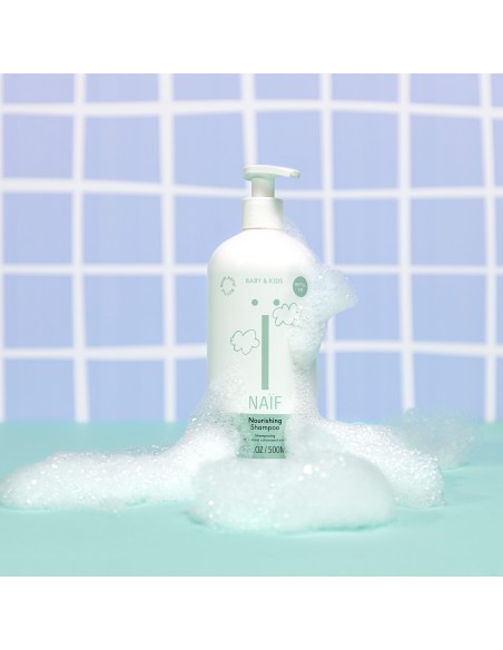 NAÏF - Niisutav pisaravaba šampoon puuvillaseemne ekstraktiga, taastäidetav pumbaga 500ml