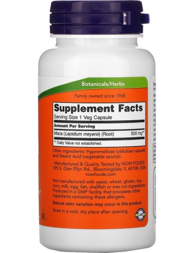 NOW Foods - Maca 500mg, 100 kapslit