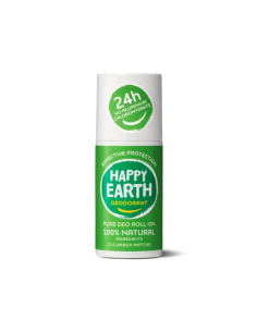 Happy Earth - 100% looduslik värskendava kurgi ja matcha lõhnaga deodorant roll-on, 75ml