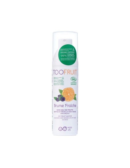 Toofruit - Orgaaniline hooldav näovesi-sprei lastele apelsini ja mustika ekstraktiga, 100 ml