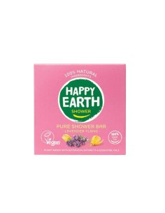 Happy Earth - 100% looduslik niisutav ja pehmendav tahke dušigeel lavendli ja Ylang-ylang lõhnaga, 90 gr