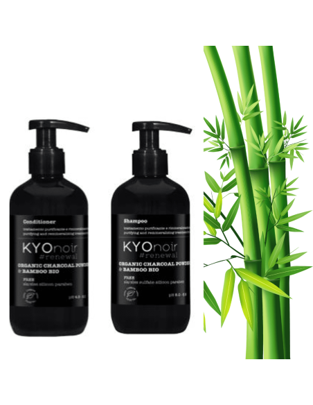 KYONoir - naturaalne juuksehooldus šampoon (500ml) ja palsam (500ml) sobivad igapäevaseks kasutamiseks nii meestele kui naistele