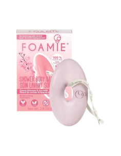 Foamie - 2in1 puhastav ja toitev tahke kehaseep kirsiõite ja riisipiimaga, 80 gr