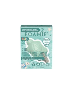 Foamie - "Kids" 2in1 mangolõhnaline plastikuvaba šampoon ja dušiseep aloe vera ja mandliõliga, 80 gr