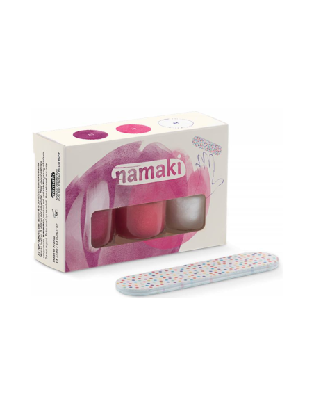 Namaki - Kolmest mahakooritavast küünelakist ja viilist koosnev komplekt, FRUITY SORBET 3*7,5 ml