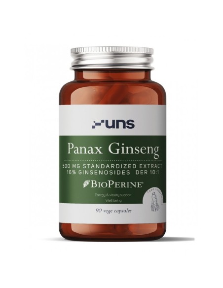 Uns - Ženšenni ekstrakt (500mg) + Bioperiin, 90 kapslit