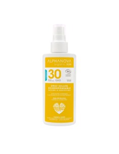 Alphanova Sun - Orgaaniline monoi lõhnaline veekindel mineraalsete filtritega päikesekaitse sprei SPF30, 125ml