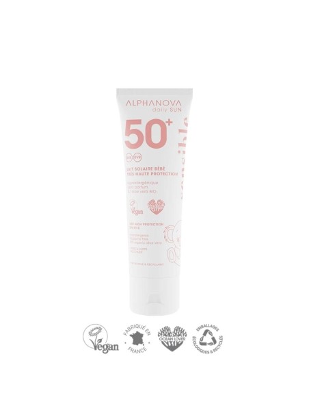 Alphanova Daily Sun - SPF50 lõhnatu liiva ja veekindel päikesekreem beebidele ja tundlikule nahale, 50ml