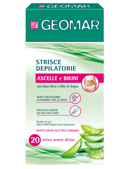 Geomar - Kaenlaaluste ja bikiinipiirkonna depilatsiooniribad Aloe vera ja Argaaniaõliga 20tk