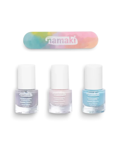 Namaki - Kolmest mahakooritavast küünelakist ja viilist koosnev komplekt, "Frozen Sweets" 3*7,5 ml