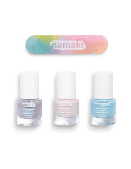 Namaki - Kolmest mahakooritavast küünelakist ja viilist koosnev komplekt, "Frozen Sweets" 3*7,5 ml