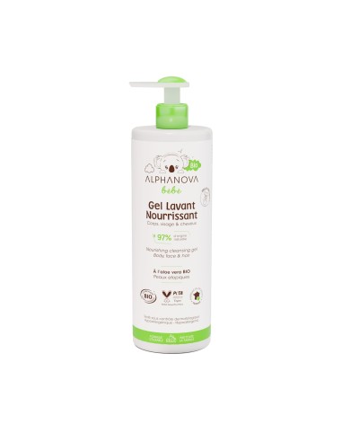 Alphanova Bebe - Niisutav lõhnavaba kehapesugeel kuivale ja atoopilisele nahale, 400ml