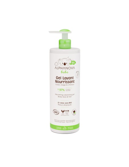 Alphanova Bebe - Niisutav lõhnavaba kehapesugeel kuivale ja atoopilisele nahale, 400ml