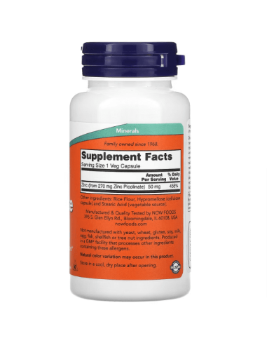 NOW Foods - Tsink-pikolinaat 50mg, 120 kapslit