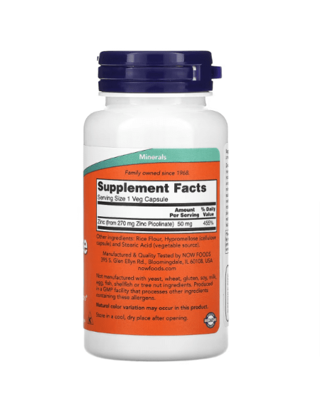NOW Foods - Tsink-pikolinaat 50mg, 120 kapslit