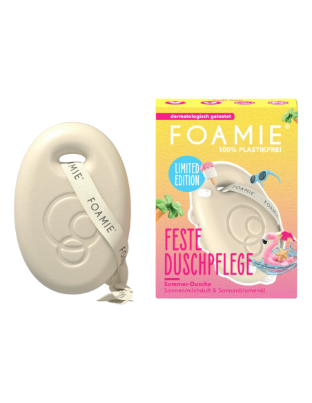 Foamie - Tahke dušiseep "Soft Sun" riitsinuseõli ja kakaovõiga, 80 gr