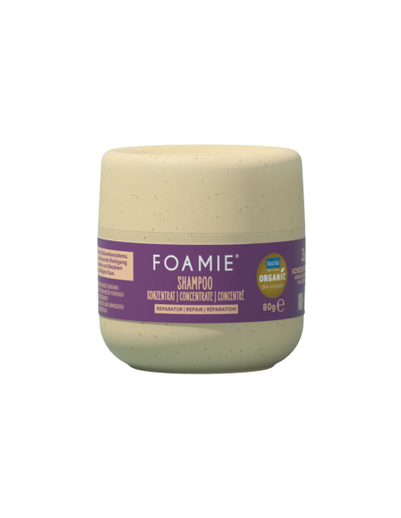 Foamie® - Kontsentreeritud taastav šampoon niatsiinamiidiga ja betaiiniga kahjustatud juustele Repair, 80g