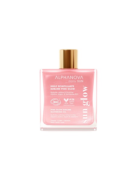 Alphanova - Sädelev kehaõli Pink Glow jojoba-, vaarika- ja argaaniaõliga, 50ml