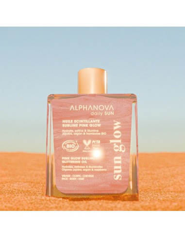 Alphanova - Sädelev kehaõli Pink Glow jojoba-, vaarika- ja argaaniaõliga, 50ml