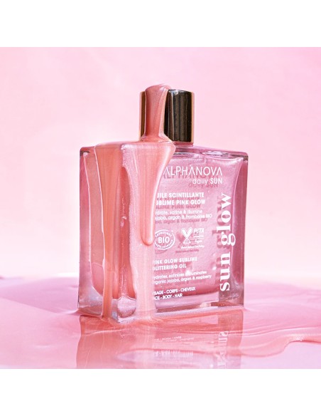 Alphanova - Sädelev kehaõli Pink Glow jojoba-, vaarika- ja argaaniaõliga, 50ml