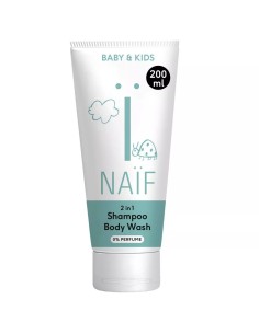 NAÏF - 2-in-1 šampoon ja pesugeel 0% lõhnaaineid, 200ml