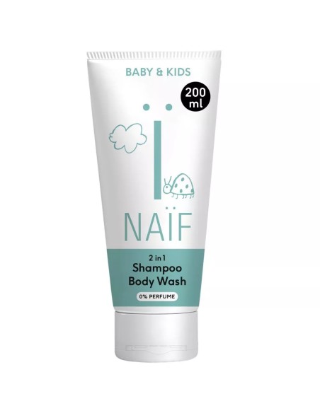 NAÏF - 2-in-1 šampoon ja pesugeel 0% lõhnaaineid, 200ml