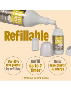 Salt of the Earth - Looduslik ja taastäidetav rulldeodorant Amber & Sandalwood 75ml 2