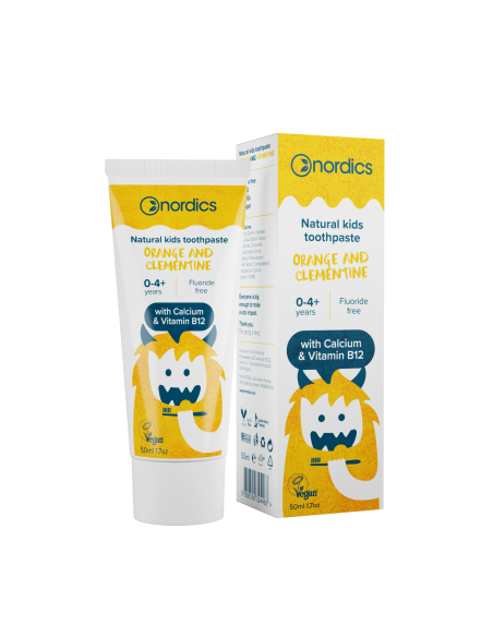 Nordics - Apelsinimaitseline vegan hambapasta lastele (0-4 eluaastat) 50ml