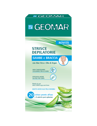 Geomar - Käte ja jalgade depilatsiooniribad Aloe vera ja Argaaniaõliga 20tk