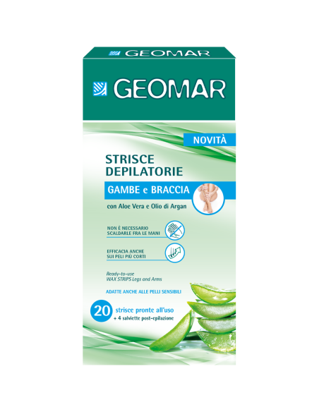 Geomar - Käte ja jalgade depilatsiooniribad Aloe vera ja Argaaniaõliga 20tk